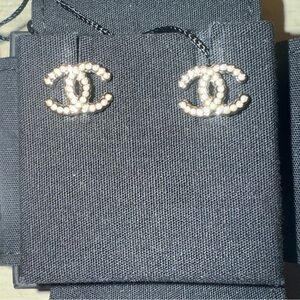 CHANEL: Brand new Gold and Pearl White Earrings - NWT